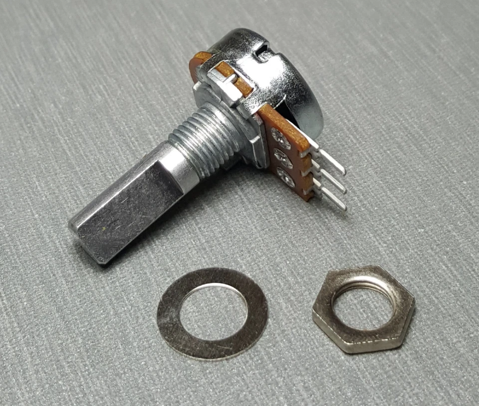 500K B500K Linear D Shaft 16mm Single Horizontal PCB Potentiometer - image 1 of 1