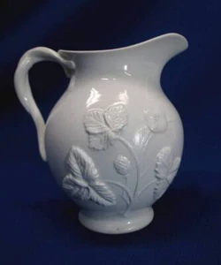 MINTON SALT GLAZE RAISED RELIEF STRAWBERRY PITCHER; 4.5"h - Picture 1 of 4
