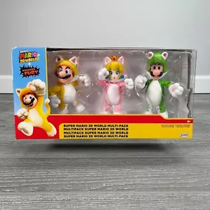 Super Mario 3D World Bowsers Fury Multi Pack Cat Mario Peach Luigi Figures NEW - Picture 1 of 9