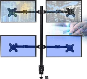 Quad Monitor Mount Desk Stand 4 Arm LCD LED HD Screen Holder 30" up to 9kg - Picture 1 of 11