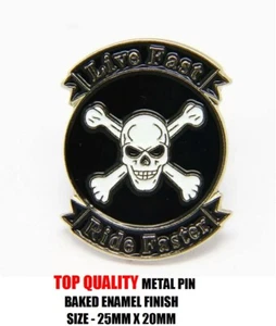 TOP QUALITY METAL PIN RIDE 4 JACKET CAP VEST PUNK SKULL PUNISHER HARLEY HONDA RR - Imagen 1 de 1