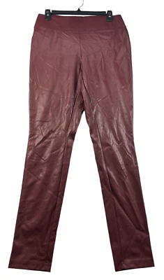 Pantalones de imitación de cuero International Concepts para mujer talla 8 borgoña nuevos sin etiquetas Foto 1 de 4
