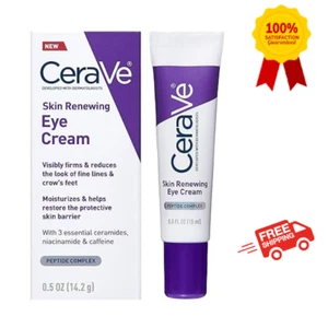 Cerave Skin Renewing Eye Cream Anti-Aging Caffeine Hyaluronic - Picture 1 of 5