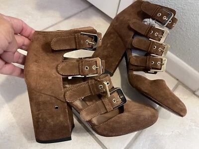 Laurence Dacade ZAPATOS BOTÍN HIPPIE SEXY GAMUZA MARRÓN GLADIADOR TIRAS 36 $1k Foto 1 de 4