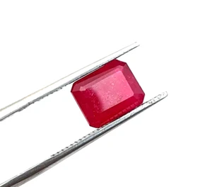 Pietra preziosa sfusa sfaccettata ottagonale rubino naturale 8x10 mm 4 CT - Foto 1 di 4