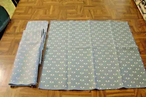 Lotto 4 tovaglioli vintage delicati 17" blu pallido verde e pesca tessuto floreale - Foto 1 di 2