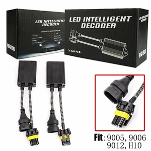 2PC 9005/HB3 LED Canbus Error Anti Flicker Resistor Canceler Decoder Plug-n-Play - Bild 1 von 9