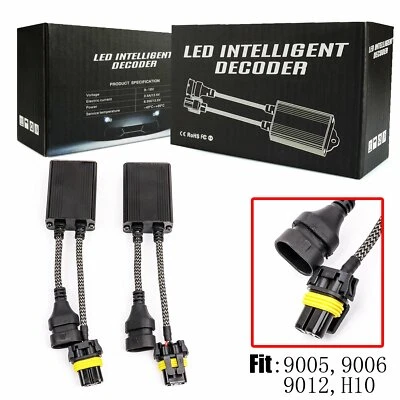 2PC 9005/HB3 LED Canbus Error Anti Flicker Resistor Canceler Decoder Plug-n-Play - Image 1 of 4