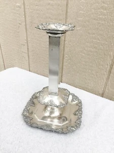 Antique E.G Webster Silver Plated Candlestick Holder Grape Motif Large 12"x8"x8 - Picture 1 of 12