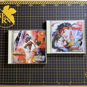 Lot 2 Capcom vs. SNK 1 2: Millionaire Fighting 2000 2001 Dreamcast Japanese - Picture 1 of 6