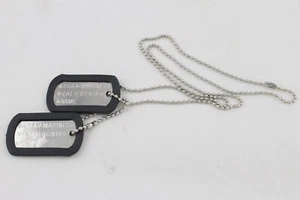 COLLANA CIONDOLO PIASTRINA MILITARE ALLUMINIO USA MARINES con guarnizioni C206 - Picture 1 of 4