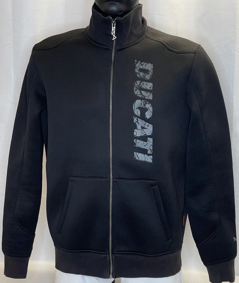 Chaqueta para hombre Ducati Puma motocicleta cremallera completa talla mediana mezcla de polietileno negra con logotipo Foto 1 de 4