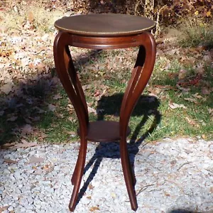Tavolo vintage Art Nouveau mogano due livelli accento occasionale supporto jardinière - Foto 1 di 12