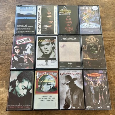 12 VINTAGE CASSETTE LOT - NIGHT RANGER LED ZEPPELIN EUROPE CHEAP TRICK STRYPER + Foto 1 de 2