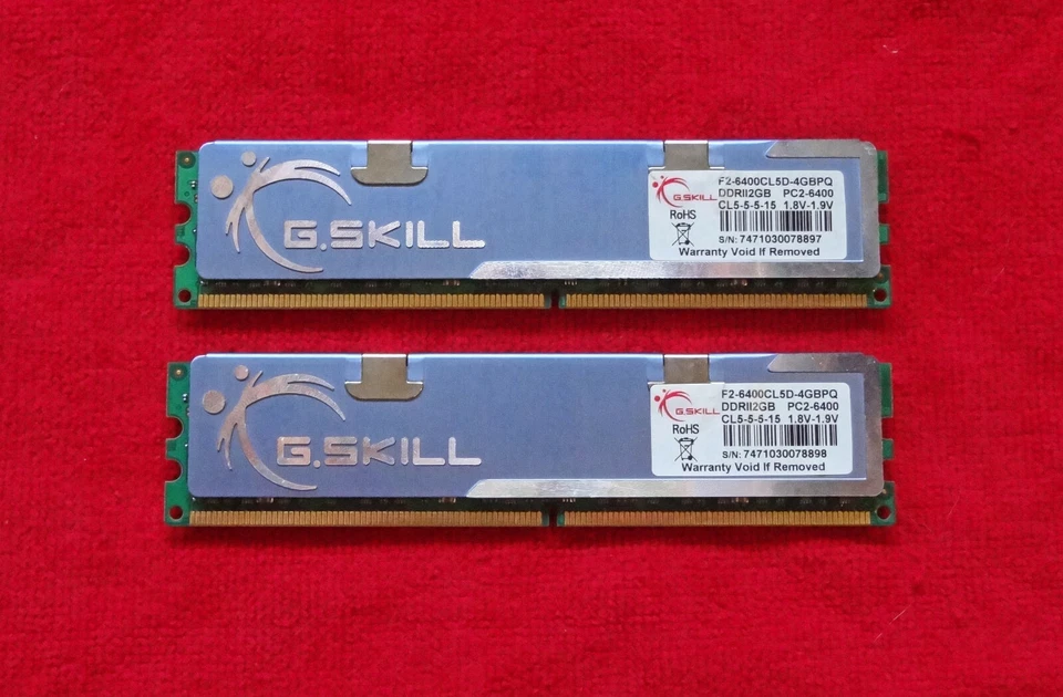 G.Skill PQ 4GB (2x2GB) DDR2-800 PC2-6400 5-5-5-15 F2-6400CL5D-4GBPQ - Image 1 of 1
