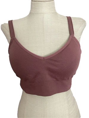 FRUIT OF THE LOOM FRESH COLLECTION Dark Mauve BRALETTE REMOVEABLE PADS Sz XL* - Image 1 of 4