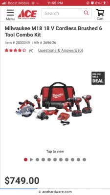 Milwaukee M18 18V 9-Tool Cordless Combo Kit - Red (2695-27S). - Image 1 of 4