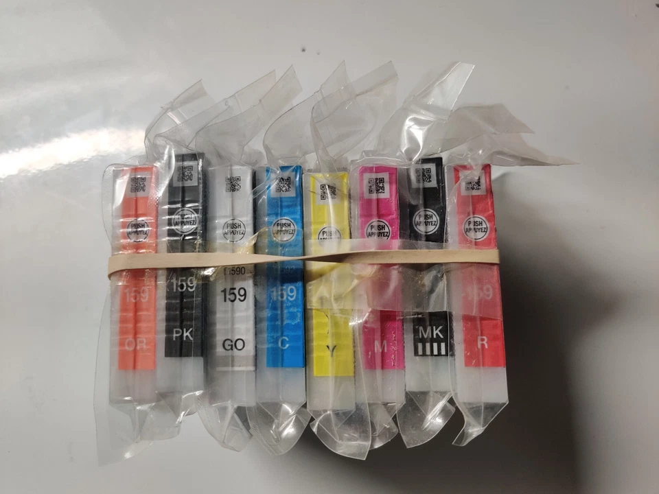 8 Genuine Epson 159 Color Ink Cartridges set for Epson Stylus Photo R2000 - Image 1 of 1