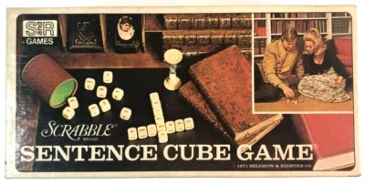 Vintage Scrabble Sentence Cube Game 1971 Wood Dice Complete Selchow & Richter Co - Image 1 of 4
