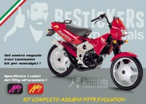 kit adesivi grafiche Malaguti FIFTY EVOLUTION restauro top nero / rosso 90 91 92 - Foto 1 di 4