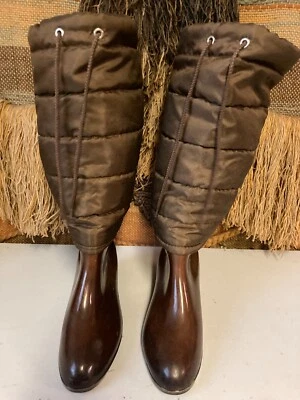 BOTAS ANDREW GELLER GOMA MARRÓN LLUVIA MUJER ALTAS CON FORRO POLAR TALLA-7 Foto 1 de 4