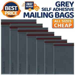 More details for grey mailing bags strong poly postage post postal mail self seal bags all sizes