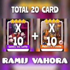 10 x Lenny the Lefty & 10 x Painter Palette :- Coin Master Cards :- (Fast Send)