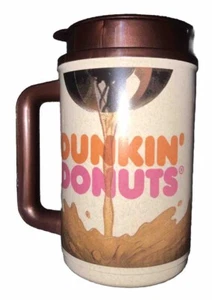 Dunkin Donuts Vintage Thermo Travel Coffee Tumbler Mug EUC Free Shipping Rare - Picture 1 of 9