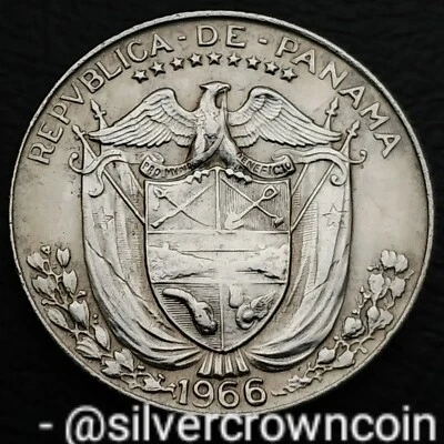 Panama 1/4  Balboa 1966. KM#11.2a. Quarter Dollar Coin. Coat Of Arms 25 Cents. D - Image 1 of 4