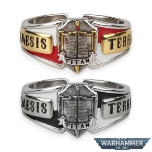 Warhammer Juego Periférico Gris Caballero Guardia Anillo Hombres 925 Anillo Plata Abierto - Imagen 1 de 10