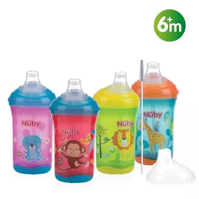 Nuby First Baby Drinking Cup Flip It Beaker Active Sipeez No Spills Toddler 6M+ • 6.99£