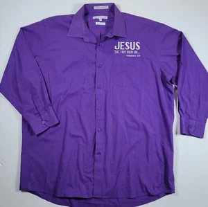 Jesus Bibelvers Herren 18,5-6/7 lila Langarm Hemd● Hinweis lesen - Bild 1 von 8