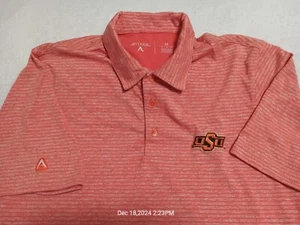 Antigua Polo Shirt - SIZE: M Play Dry Golf  Embroidered Oklahoma State Univ OSU - Picture 1 of 9