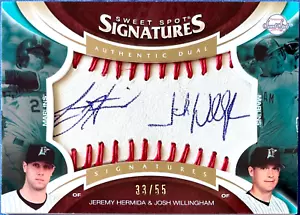 /55 DUAL Autograph: Jeremy Hermida, Josh Willingham 2006 Sweet Spot Signatures - Foto 1 di 5