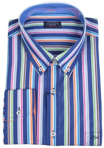 PAUL & SHARK YACHTING Men's Long Sleeve Dress Formal Shirt Size 50 20" Striped - Picture 1 of 4