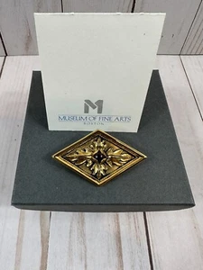 24 K Plated Museum Of Fine Arts Boston Roman Architectural Garnet Pin - Picture 1 of 10