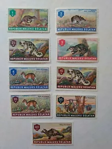 Republik of Maluku Selatan - Wild Animals Stamps MNH , Set of 9 - Picture 1 of 1