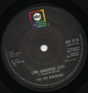 THE 5TH DIMENSION love hangover*will you be there 1976 UK ABC 45 - Picture 1 of 2