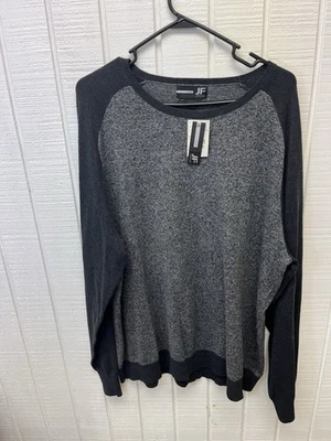 Suéter J.Ferrar Para Hombre XXL Calce Ajustado Gris/Negro Gris Informal Mezcla de Algodón Nuevo con Etiquetas Foto 1 de 4