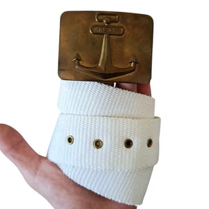 Ralph Lauren Collection Purple Label Women's Military Anchor RL67 Buckle Belt - Foto 1 di 12