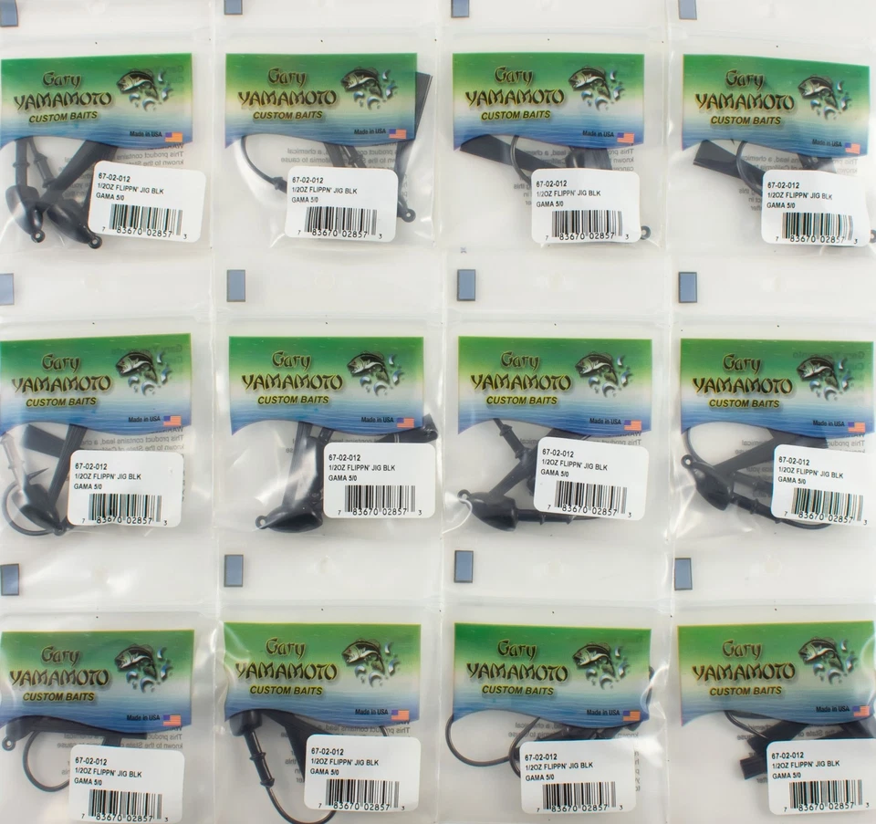 (LOT OF 12) GARY YAMAMOTO GAMAKATSU FLIPPIN' JIG 1/2OZ 5/0 67-02-012 M4427 - Image 1 of 1