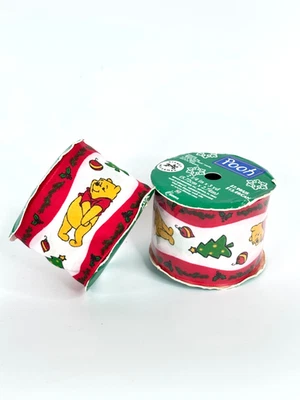 NEW Vintage Winnie the Pooh Christmas Ribbon Gift Wrapping 2000 2- 2.25"x3 yards - Image 1 of 4