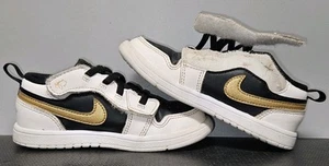Nike Air Jordan 1 Low White Black And Gold Hook Loop 10C DR9748-172 *ASIS READ* - Picture 1 of 8