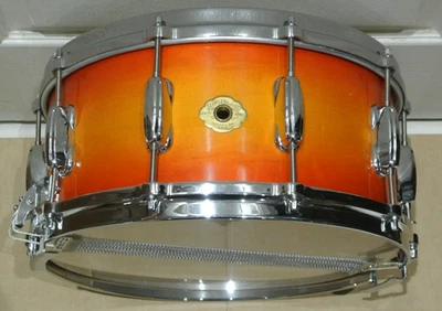 罕见 1990 年代 SLINGERLAND 美国 6.5 X 14 工作室 KING CHERRY SUNBURST SNARE DRUM! K999 — 第 1/4 张图片