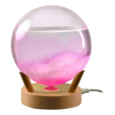 Sturmglas in Kugelform Wetterstation aus Holz/Glas 15 cm Sea-Club - Bild 1 von 4