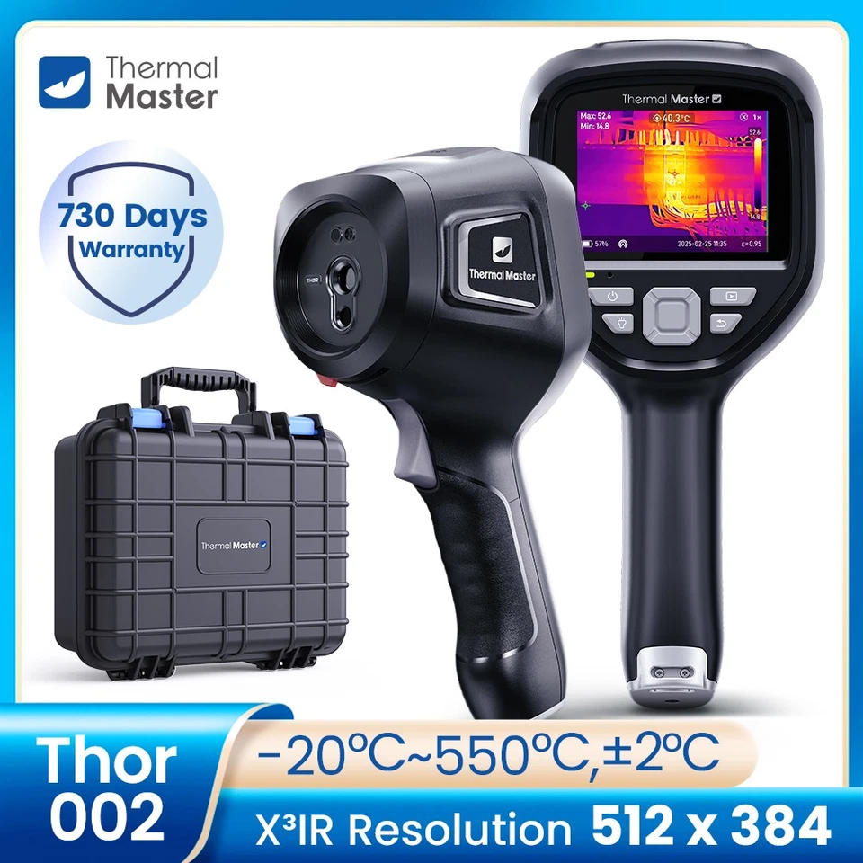 THERMAL MASTER Wärmebildkamera Thor002 Laser LED Support 512*384 Resolution 550 °C3.5" Screen