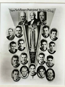 Foto del equipo de campeones de la Copa Stanley de los Rangers de Nueva York 1939-40 - Original de colección - Imagen 1 de 11
