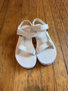 Teva Shoes Womens Size 7 White Original Universal Sandals Hook & Loop 1003987 - Picture 1 of 7