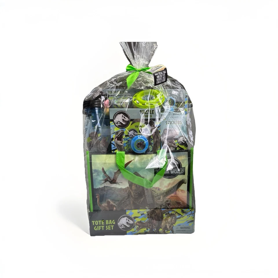 Juego de bolsas de mano Jurassic World rompecabezas botella de agua pegatinas disco volador yo tiza Foto 1 de 4