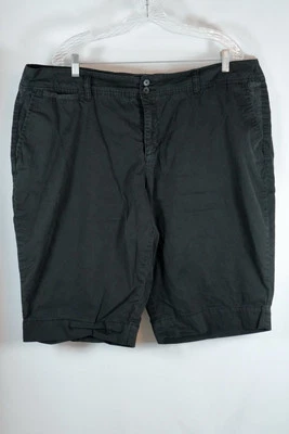 Avenue Womens Casual Shorts Average Black Twill High Rise Floral Pocket Size 20 - Image 1 of 4